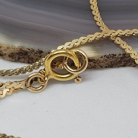 Shiny 14K Yellow Gold Flat Chain 20" 2.9 Grams - Picture 8 of 12